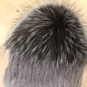 Unique Rabbit and fox Fur hat